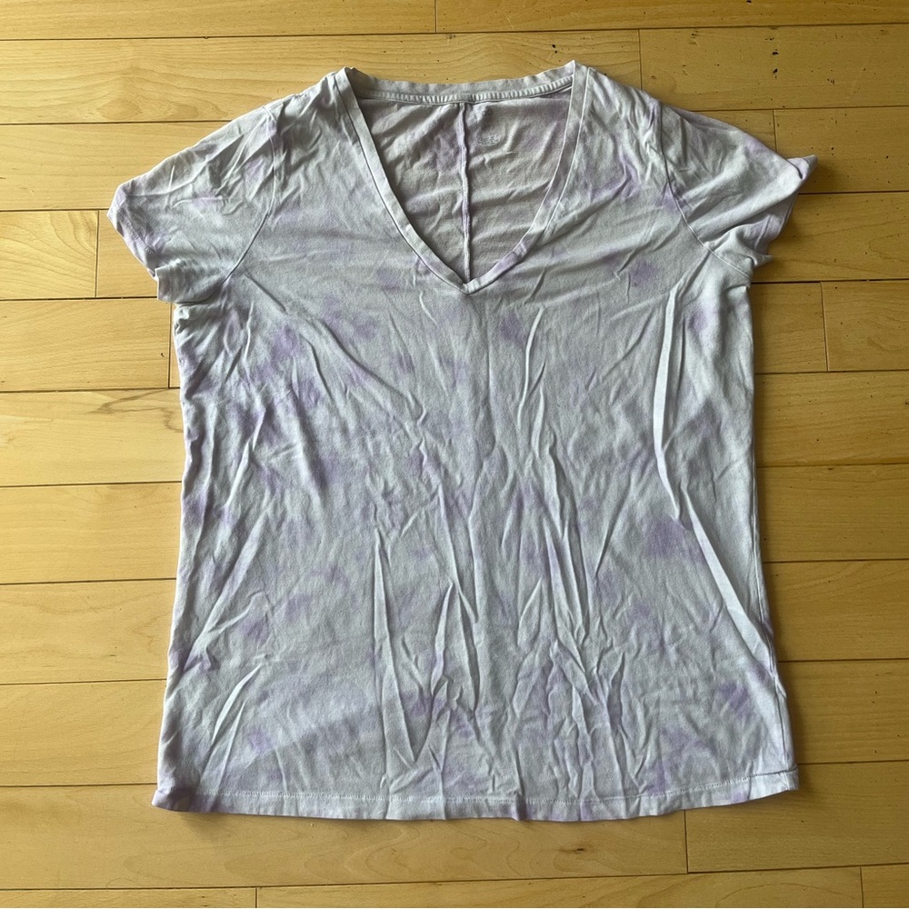 BDG Lavender Tie Dye V-Neck Shirt